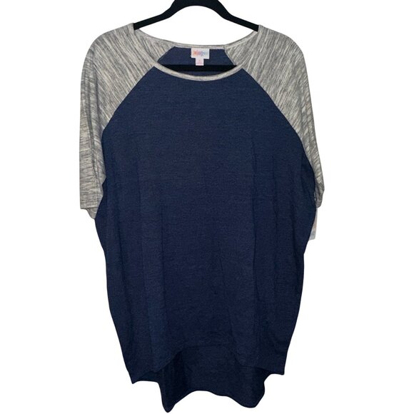 LuLaRoe IRMA Royal Blue Black Micro Pinstripes Hi-Low Tunic Top Shirt SMALL S - Picture 1 of 5